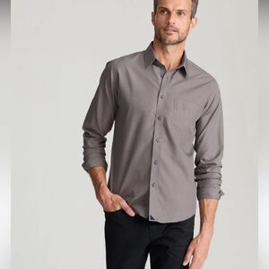 Untuckit Men's Button-Up Long Sleeve Dress Shirt Gray 100% Cotton Size XL